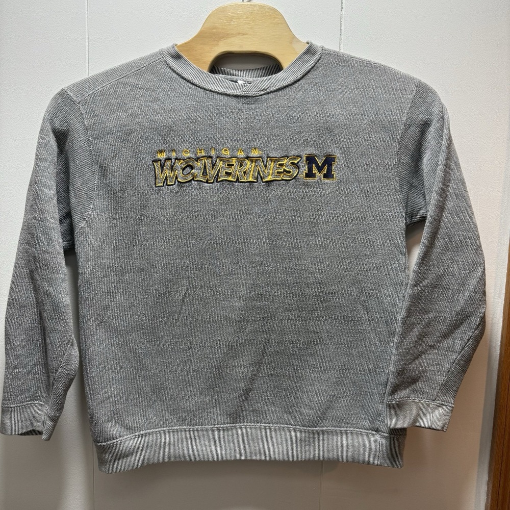 Vintage Michigan Wolverines Starter‎ Long Sleeve Shirt Size Large Gray